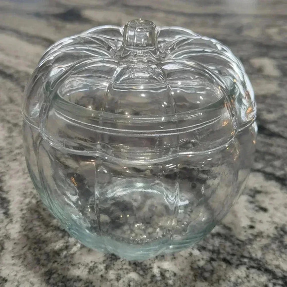 Robert Stanley Glass Pumpkin Candy Jar New! - Picture 1 of 4